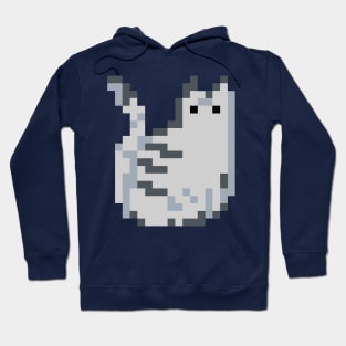 Cat Pixel Art - grey colored Hoodie